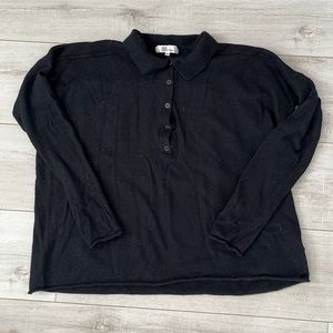 100% cashmere long sleeve collared shirt size M